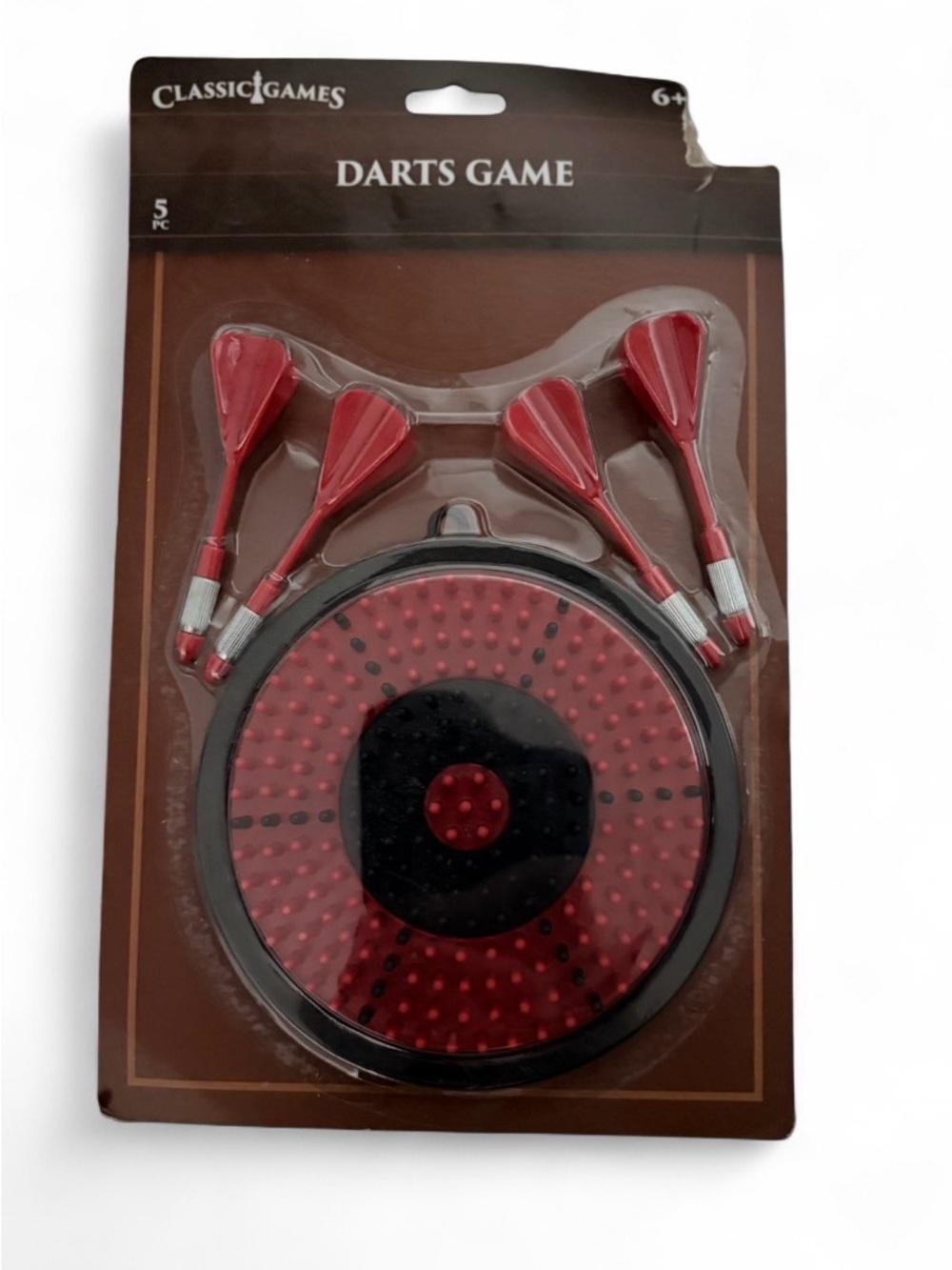 Classic Red Magnetic Dartboard Set with Matching Red Darts
